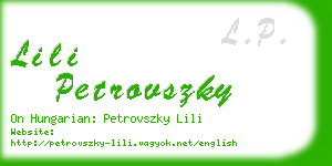 lili petrovszky business card